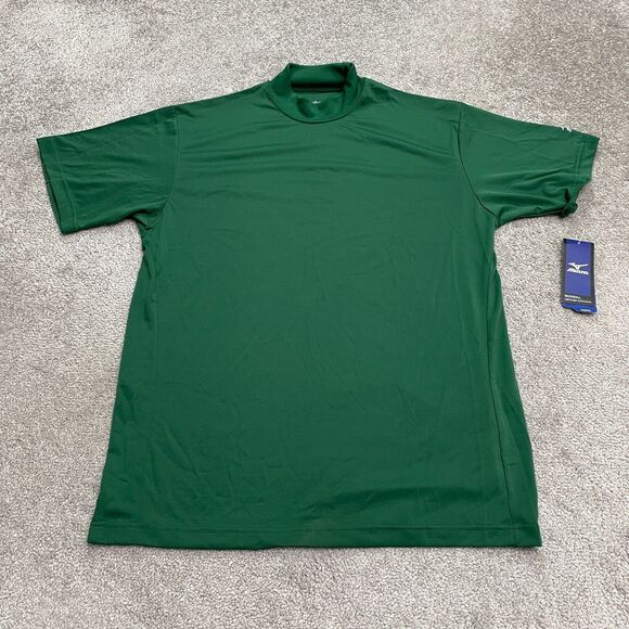 Mizuno DryLite Baseball Lightweight Performance Shirt Mens Small Green Mock NWT - Picture 1 of 14